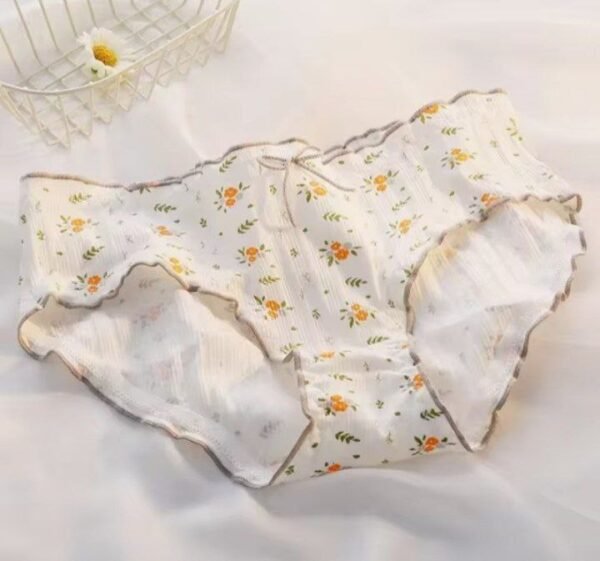 Cotton Panties Women's Underwear Panty Fashion Floral Comfort Briefs Mid Waist Seamless Underpants Female Lingerie Ropa De Mujer - Image 3