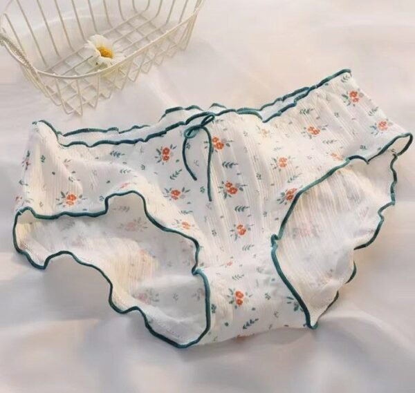 Cotton Panties Women's Underwear Panty Fashion Floral Comfort Briefs Mid Waist Seamless Underpants Female Lingerie Ropa De Mujer - Image 4