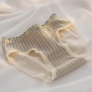 2023 New Women's Cotton Underwear Girl's Cute Flower Briefs Mid Waist Seamless Underpants Sexy Lace Panties Female Lingerie M-XL