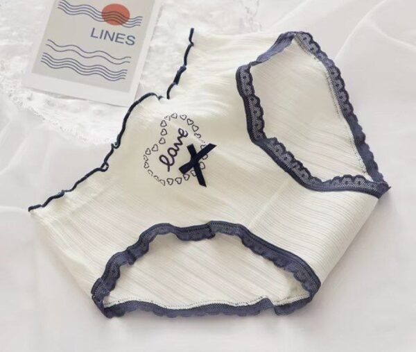 Cotton Women's Underwear Fashion Bow Comfort Panties Mid Waist Seamless Thread Underpants New Girl Love Briefs Female Lingerie