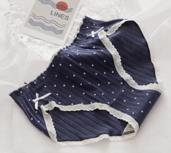 Cotton Women's Underwear Fashion Bow Comfort Panties Mid Waist Seamless Thread Underpants New Girl Love Briefs Female Lingerie - Image 2