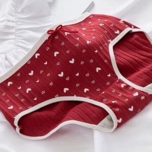 Cotton Panties Female Underpants Sexy Women Underwear Soft Lingerie Lace Up Briefs Strawberry Hearted Printed Pantys