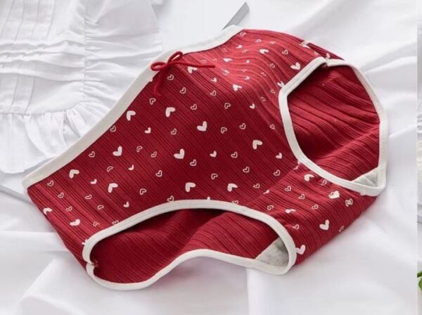 Cotton Panties Female Underpants Sexy Women Underwear Soft Lingerie Lace Up Briefs Strawberry Hearted Printed Pantys