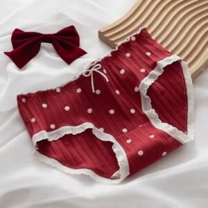 Cotton Panties Female Underpants Fashion Bow Breathable Panties Mid Waist Lovely Girl Lingerie Panties Lenceria Underwear M-XL